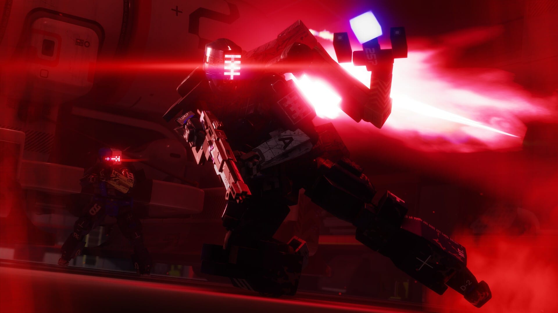 Marathon Runner in red emergency light firing a rifle inside a ship corridor, Vault Breaker guide cover